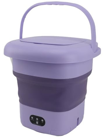 Lavatrice Pieghevole Portatile da 9 Litri, Mini Lavatrice Ad Alta capacità con 3 modalità di Pulizia Profonda per Biancheria Intima, Vestiti del Bambino o Piccoli (Purple)