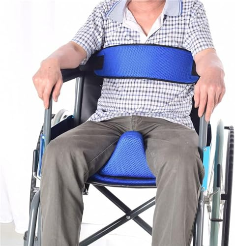 CUSMA Coussin De Siège Compensé avec Ceinture De Sécurité pour Fauteuil Roulant, Coussin De Siège Accessoire pour Fauteuil Roulant, Soulagement De La Douleur Au Coccyx Et À La Sciatique