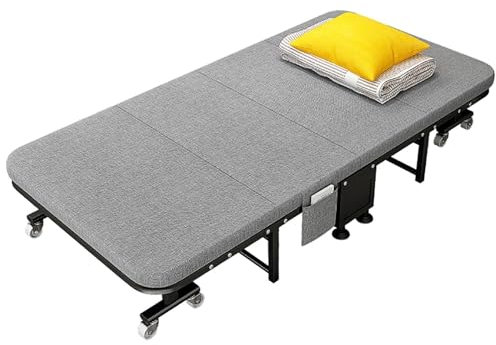 Klappbar Gästebett Mit Matratze Klappbar, Campingbett Reisebett Erwachsene, Einzelbetten Mit Rädern, Reisebett Stabiler Metall Rahmen, Maximale Belastung 150kg, 190×60×30cm ( Size : 190x60x27cm )