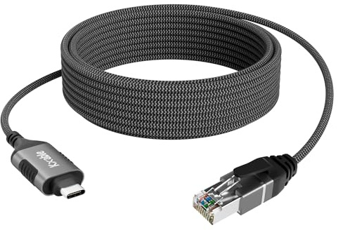 Câble fin USB C vers Ethernet de 1,8 m, RJ45 sans accroc vers USB de type C, directement connecté, réseau LAN Gigabit, fil OFC, pour MacBook Pro/Air, iPad Pro, iPhone 15, Galaxy, ordinateur portable,