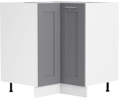 Eckschrank | Maße ca. H. 82 x B. 76 x T. 76 cm | Küchenschrank | Küchenunterschrank | Unterschrank im Landhaus Stil | Küchenmöbel – Colura