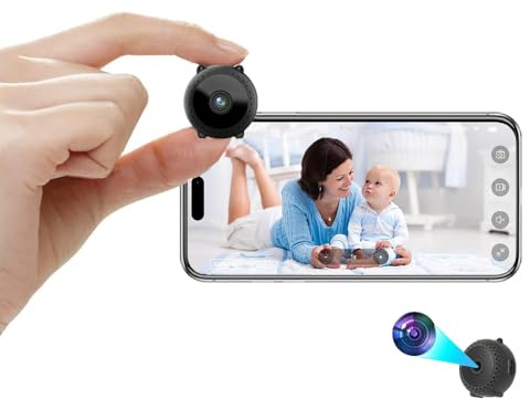 BSLVWG Mini Cameras 1080P HD Wireless Indoor Magnetic Camera with Night Vision Motion Detection, WiFi Cam Home Security Nanny Surveillance Camera Video
