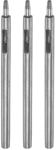 QUARKZMAN 3Pcs Perforadora de Agujeros de Cuero de 2mm Recta Redonda Remachadora de Ojales para Artesanía En Cuero Ropa Bolso Tela Cortina