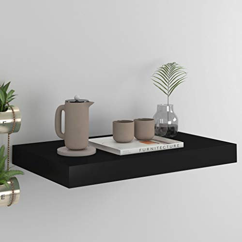 IUBGFTO Schweberegal Wandregale & Leisten Schwebendes Wandregal Schwarz 40x23x3,8 cm MDF Möbel