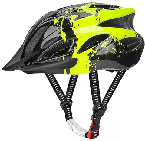 Fahrradhelm Erwachsene Damen Herren, Mit Abnehmbarem Visier und Polsterung, Verstellbarer Radhelm, für Mountainbike und Den Stadtverkehr (für Kopfgröße 57-62cm)