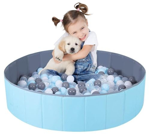 KBIBCK Bällebad, Faltbares Baby Bällebad, 80CM Kinder Bällebad für Kinder Mädchen Jungen, Kindergarten Baby Laufstall, Tragbarer BabyRound Ocean Bällebad für Hunde Katzen Indoor Outdoor, Bälle Nicht