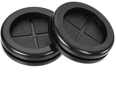 TA-VIGOR 4Pcs Round Rubber Grommets 42mm Double-Sided Wire Gaskets | Black Synthetic Rubber, Rubber Hole Plugs for Wire Cable and Plugs Protection, Suitable for Electrical Panels and Equipment