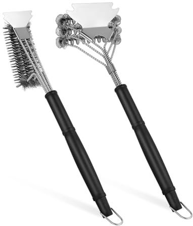 ibasenice 2 Piezas Cepillo Limpiador para Parrilla Herramienta De Cepillo De Limpieza para Barbacoa Rascador Metálico para Parrilla Limpiador para Al Aire