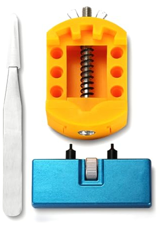 Kit di strumenti di ricambio per batteria per orologio, chiave per rimuovere la parte posteriore dell'orologio, per aprire la cassa dell'orologio, con supporto per rimuovere la parte posteriore
