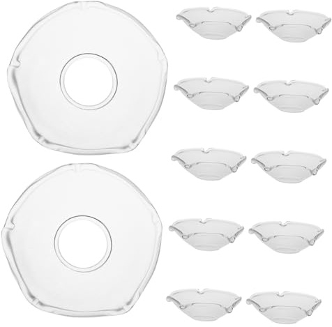 HEALLILY 12 elegante transparente Glas-Kerzen-Tropffänger, dekorativer Wachsschutz für Stabkerzen für Heimdekoration, Restaurants und Hotels, mühelose Reinigung, zuverlässiger Oberflächenschutz