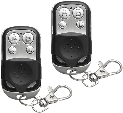 Télécommande Portail Universelle, 2 Pièces Telecommande Garage Universelle Porte 433.92 Mhz, Bip Portail Coulissant Pour Porte De Garage Et Voiture Compatible 433.92 Mhz Rolling Code à 4 Boutons
