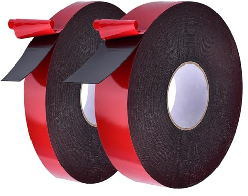 Ruban Adhésif Double Face Extra Fort 10m Imperméable et Résistant Hautes Températures Bande Adhésive en Mousse Acrylique Forte Fixation Pour Maison Bureau Voiture Bricolage Extérieur Largeur 6mm 10mm