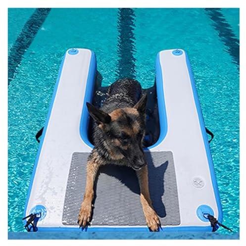 Floating Dog Ramp for Swimming Pool, Lake, Boat, and Beach - Supports Up to 200lbs, Reusable PVC Boarding Ladder for Easy Pet Access