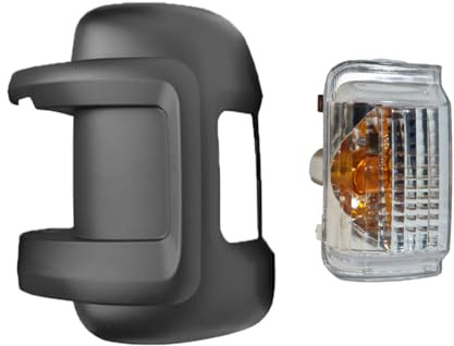 PROMOLINK Couvre-rétroviseur + clignotant de rétroviseur gauche, couvercle de rétroviseur côté conducteur Compatible avec Peugeot Boxer, Fiat Ducato, Citroën Jumper à partir de 2006, Opel Movano à