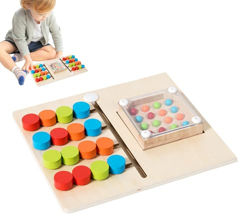 Puzle Deslizante para niños – Práctico Tablero de Perlas, de Madera, clasificación de Colores, Juguete Educativo | para niñas, Estudiantes, Viajes, hogar, guardería, cumpleaños, día del