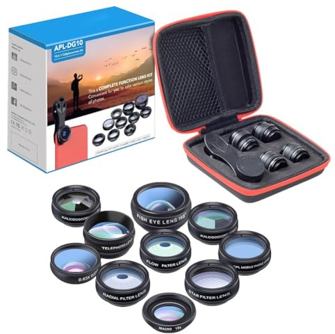 VRTYVEYBB Capturez chaque instant avec notre kit complet d'objectifs d'appareil photo mobile 10 en 1 comprenant des objectifs essentiels pour toutes les occasions