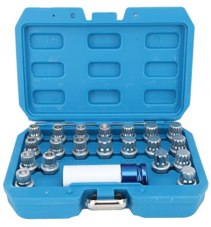BAFOVY Kit D'outils de Retrait D'écrou de Roue, 21 Pièces, Compatible avec Mini Série R50 R52 R53, Jeu de Douilles de clé de Retrait de Vis Antivol avec Adaptateur D'entraînement