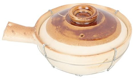 OSALADI Petite Cocotte en Terre Cuite 0,8 L Poignée Simple, Casserole Résistante la Chaleur pour Mijoter et Cuire Riz, Plats Braisés, Ustensile Cuisine Traditionnel pour Usage Domestique