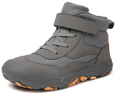 AONETIGER Botas de Senderismo para Niños Niñas Zapatos de Trekking Ligeros Antideslizante para Bosque Campamento y Aventuras (Gris,31EU)