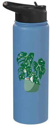 Variegated Monstera Deliciosa Variegata House Plant Stainless Steel Insulated Water Bottle