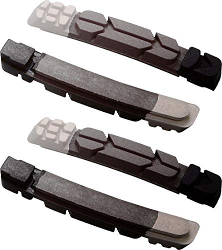 BBB Cycling TriStop Replacement Bike Brake Pads, Compatible with BBB Tristop Brake Shoes, 2 Pairs (4 Pieces), triple color