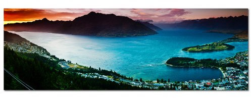 PANORAMA BILD in 150x50cm (Bergsee Blau türkis Berge Horizont) TOP Bilder! Wandbild xxl günstig & modern ART PRINT Wandbilder Bilder EXKLUSIVES Fotowandbild auf Leinwand und Keilrahmen Bild Leinwandbild Fotodruck modern Zeitlos Stilvoll wie ein Gemälde Ausführung schöner Kunstdruck auf echter Leinwand als Wandbild mit Rahmen. Preiswerter als Ölbild Gemälde Foto Poster Plakat mit Bilderrahmen.