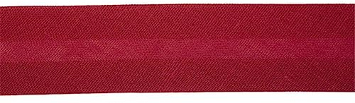 Jajasio Baumwoll Schrägband 25mm breit in 40 Farben, Einfassband Baumwolle Nahtband/Farbe: 13 - weinrot