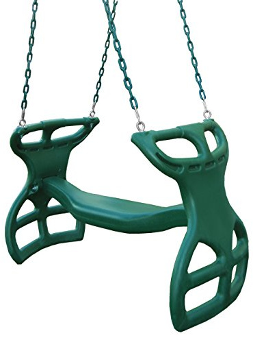 Swing-N-Slide WS 3452 Heavy Duty Two Person Dual Glider Swing, with Coated Chains to Prevent Pinching, 18 W x 25 in H x 40 L, Green