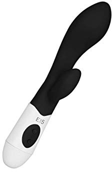 EIS Please Me Rabbit-Vibrator | Doppel-Stimulation | Erotisches Toy | Hautfreundliches Silikon | Sex-Spielzeug für Frauen | Wasserdicht (IPX7) | Schwarz | Erotik | Geschenkidee