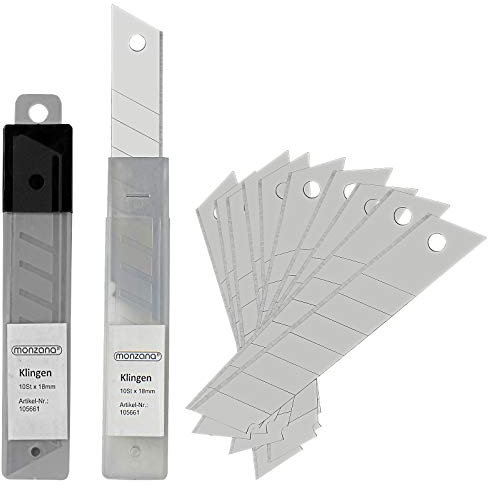 Pack de 100 Hojas de Repuestos para cúter de 100x18mm Set de 100 Cuchillas recambiables En 10 Cajas de 10 unidades c/u
