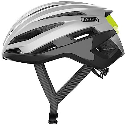 ABUS Rennradhelm Stormchaser - Leichter und komfortabler Fahrradhelm für professionellen Radsport, Silber (gleam silver), M (52-58 cm)