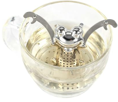 Teesieb Lustig Tee Ei, Edelstahl Froschform Teesieb Für Losen Tee Teebeutel, Teefilter Edelstahl, Teebrüher Mit Griffen Fine Mesh Tea Sieb Ideal Für Alle Teesorten Schwarztee Saft