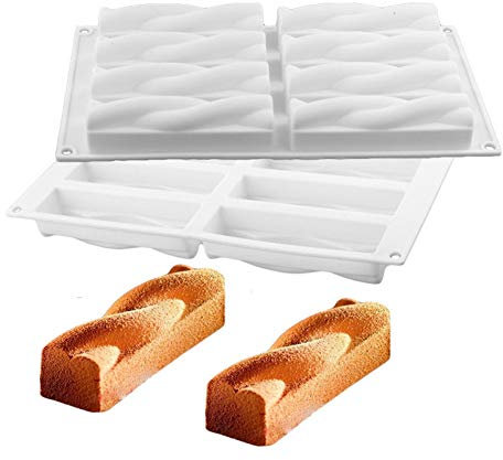 DUBENS 8 Hohlraum Twist Form Silikon Backen Kuchen Formen Für Brot Gebäck Tee-Zeit Energie Bar Muffin Rolle Dessert backformen Werkzeuge