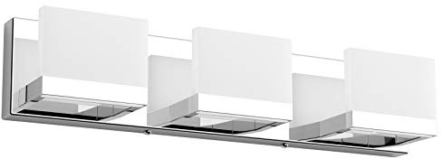 Tipace Modern 3 Lights LED Vanity Light for Bathroom Up and Down Chrome Bathroom Wall Light Fixtures Over Mirror(White Light 6000K)