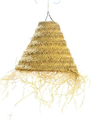 Suspension paille tressée, luminaire bohème paille, Suspension luminaire naturelle intérieure extérieure
