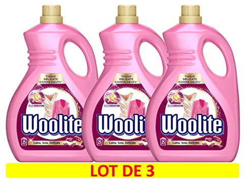 WOOLITE - Juego de 3 lavanderos líquidos de lana y seda (1,5 L)