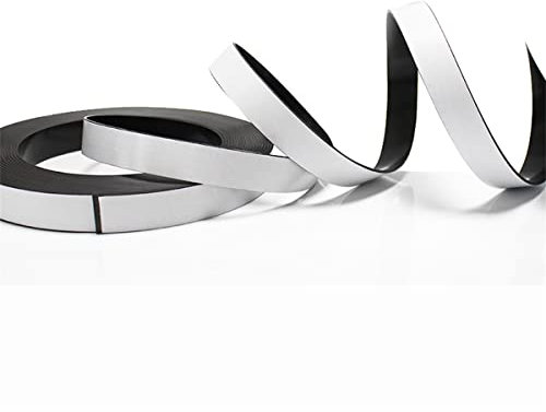 SKYPRO Ruban magnétique Auto-adhésif, Rouleau magnétique avec Support adhésif pour la Maison, Le Bureau, Le Tableau Blanc (15 mm de Large x 1 mm d'épaisseur x 1 m de Long)