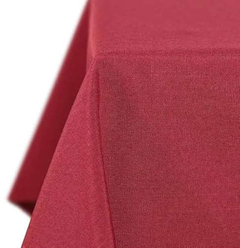 Tischdecke | Rot - Eckig - 135x200cm | Gartentischdecke | Outdoor-Decke | Lotus-Effekt | Leinen-Optik | Schmutzabweisend