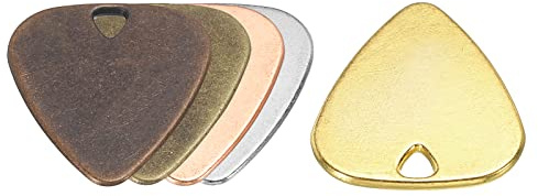 sourcing map Guitarra Púas 1,8mm Grosor Metal Multicolor para Guitarra Musical Instrumento Paquete de 5