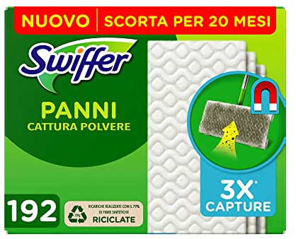 Swiffer Ricambi Panni Per Scopa Con Profumo Ambi Pur 16 Pezzi, Per Catturare E Intrappolare La Polvere