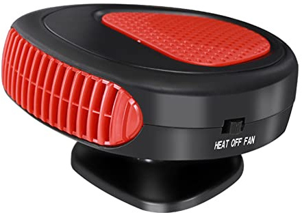 iSpchen 12v Heizlüfter Auto Heizung 2-in-1 Autoheizung und Kühl Ventilator Gebläse leise 360​​°Drehung Schnelle Heizung Auto Windschutzscheiben Entfroster Defogger mit Zigarettenanzünderbuchse