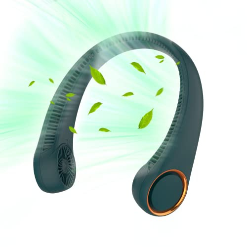 Ventilador de cuello portátil, sin aspas, manos libres, ventilador personal de refrigeración de 360°, ventilador silencioso portátil para interiores y exteriores, regalos para hombres y mujeres,