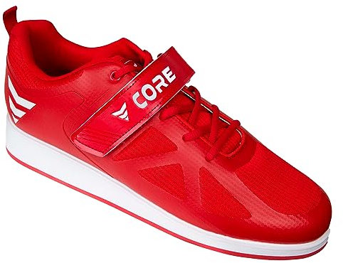 Nordcore Gewichtheberschuhe für Herren und Damen - Powerlifting, Weightlifting, Bodybuilding, Squat, Kreuzheben - Rot 40 EU