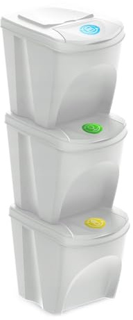 Set 3x25l papeleras reciclaje SORTIBOX - ashen