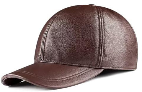 HNVAVQ Baseball Kappe für Männer Vintage Leder Baseballmütze Basecap Outdoor Freizeit Einstellbare Retro Mützen Kappe