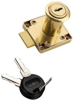 osiuujkw Durable Office Desk Drawer Locker Cupboard Closet Lock, Gold 32mm, 1Set