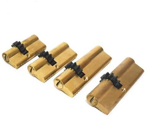 Cilindro Cerradura Seguridad 1 Uds cilindro 11 dientes engranaje cilindro de puerta 63 68 73 80 93 95MM núcleo de bloqueo seguridad latón doble resorte Super con llaves AB Cerradura Antibumping ( Colo