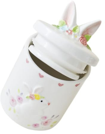 MAGICLULU 1stück Ceramic Bunny Design Aufbewahrungsglas Für Süßigkeiten Ostern Keramik- Und Snackbehälter Bunte Teedose Mit Deckel Für Feiertagsdekoration