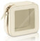 Prite Kleine Transparent Kosmetiktasche Mini Make Up Tasche Damen Reise Wasserdichte Kulturbeutel Autozubehör und Auto Organizer mit Goldenem Doppelreißverschlüss (Beige)