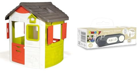 Smoby - Casetta Neo Jura Lodge, 7600810500, Età + 2 Anni, Completamente Personalizzabile con Tanti Accessori, Trattamento Anti Uv & Modulo campanello compatibile con casette Smoby, 7600810917, 2 anni